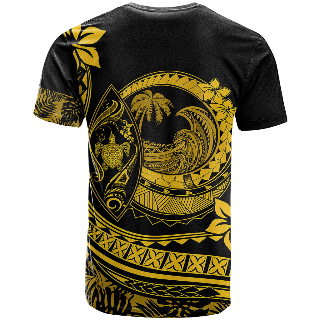 Polynesian Plumeria T-Shirt Ride The Waves - Yellow Graphic Tee