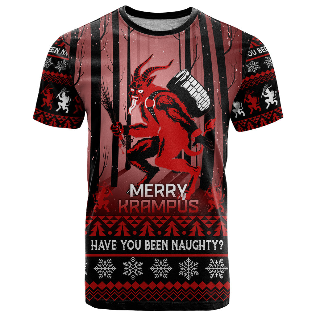 Wonder Print Christmas T-Shirt Merry Krampus Graphic Tee