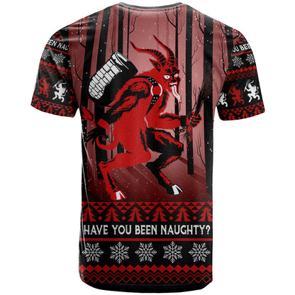 Wonder Print Christmas T-Shirt Merry Krampus Graphic Tee