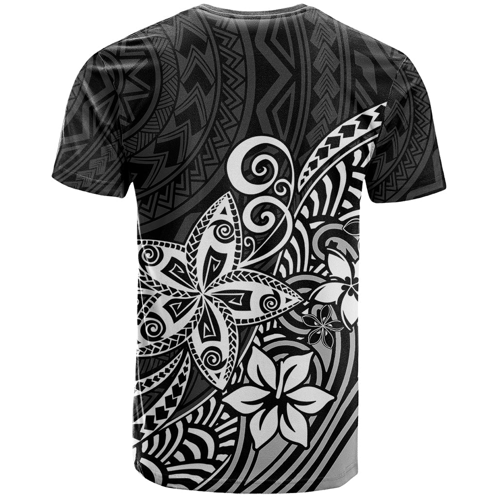 Polynesia T-Shirt Plumeria Black Curves Graphic Tee