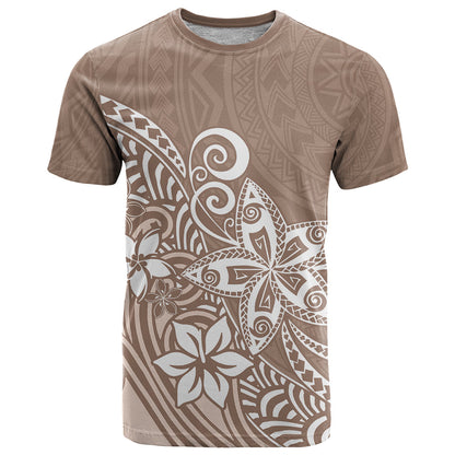 Polynesia T-Shirt Plumeria Beige Curves Graphic Tee
