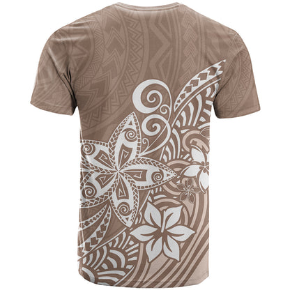 Polynesia T-Shirt Plumeria Beige Curves Graphic Tee