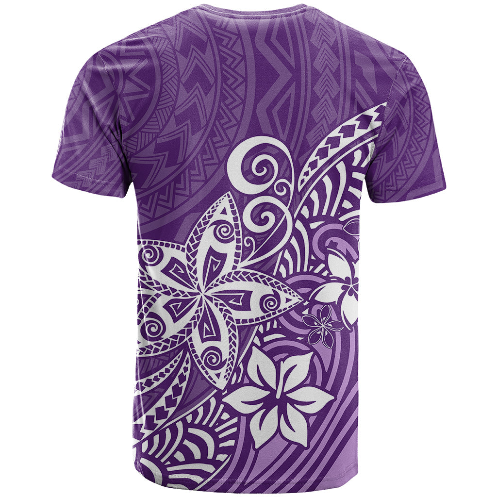 Polynesia T-Shirt Plumeria Purple Curves Graphic Tee