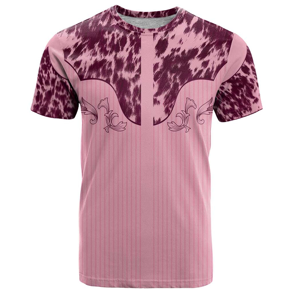 Cowboys Wild West T-Shirt Pink Cow Prints Graphic Tee