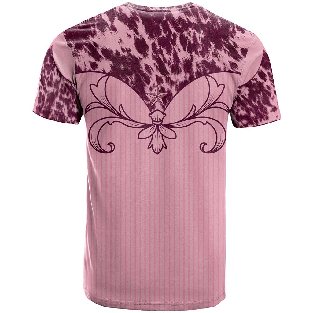Cowboys Wild West T-Shirt Pink Cow Prints Graphic Tee