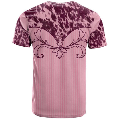 Cowboys Wild West T-Shirt Pink Cow Prints Graphic Tee
