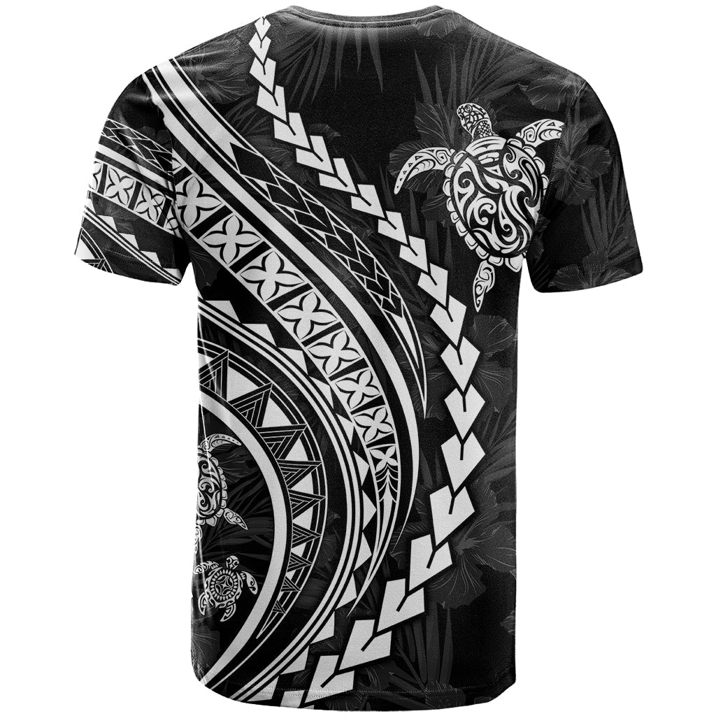 Polynesian Pride T-Shirt Turtle Hibiscus Luxury Style - Black Graphic Tee