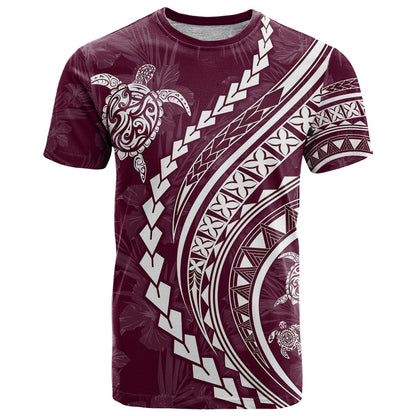 Polynesian Pride T-Shirt Turtle Hibiscus Luxury Style - Champagne Graphic Tee