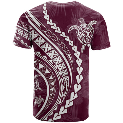Polynesian Pride T-Shirt Turtle Hibiscus Luxury Style - Champagne Graphic Tee