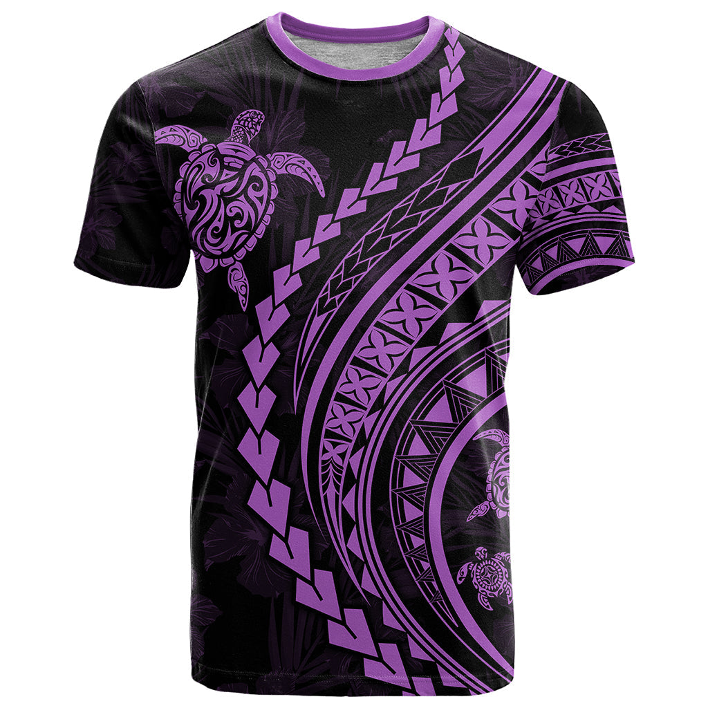 Polynesian Pride T-Shirt Turtle Hibiscus Luxury Style - Lilac Graphic Tee