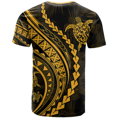Polynesian Pride T-Shirt Turtle Hibiscus Luxury Style - Merigold Graphic Tee