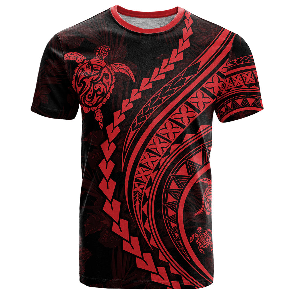 Polynesian Pride T-Shirt Turtle Hibiscus Luxury Style - Rose Graphic Tee