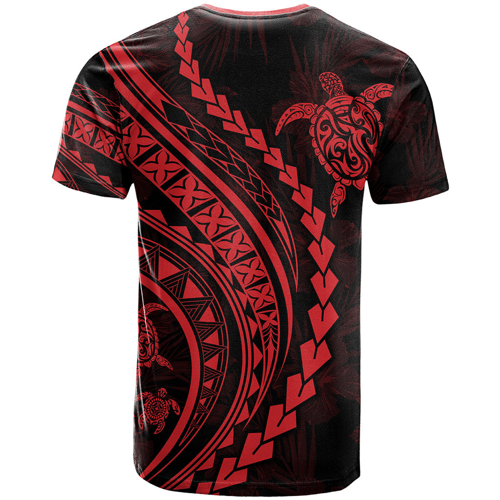 Polynesian Pride T-Shirt Turtle Hibiscus Luxury Style - Rose Graphic Tee