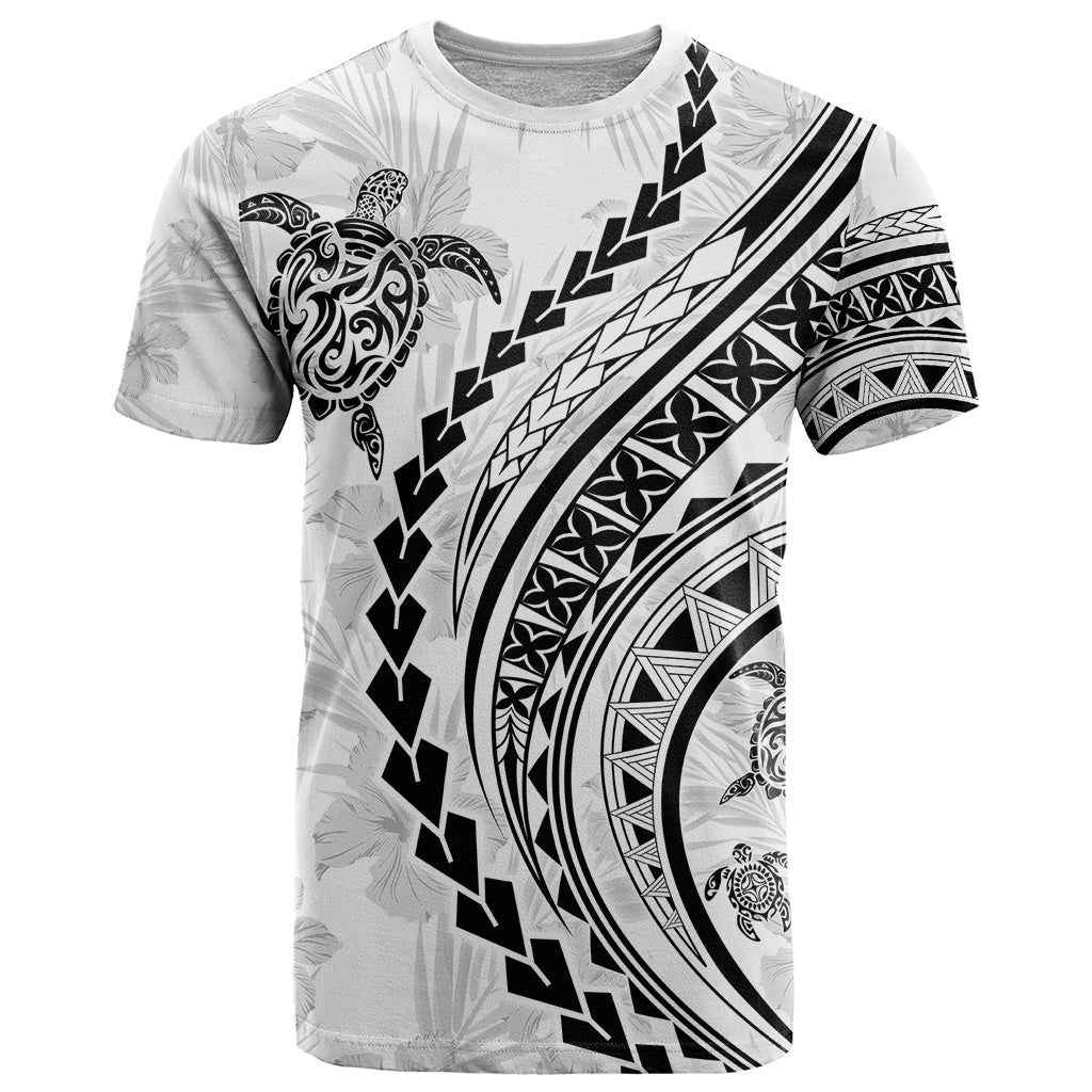 Polynesian Pride T-Shirt Turtle Hibiscus Luxury Style - White Graphic Tee