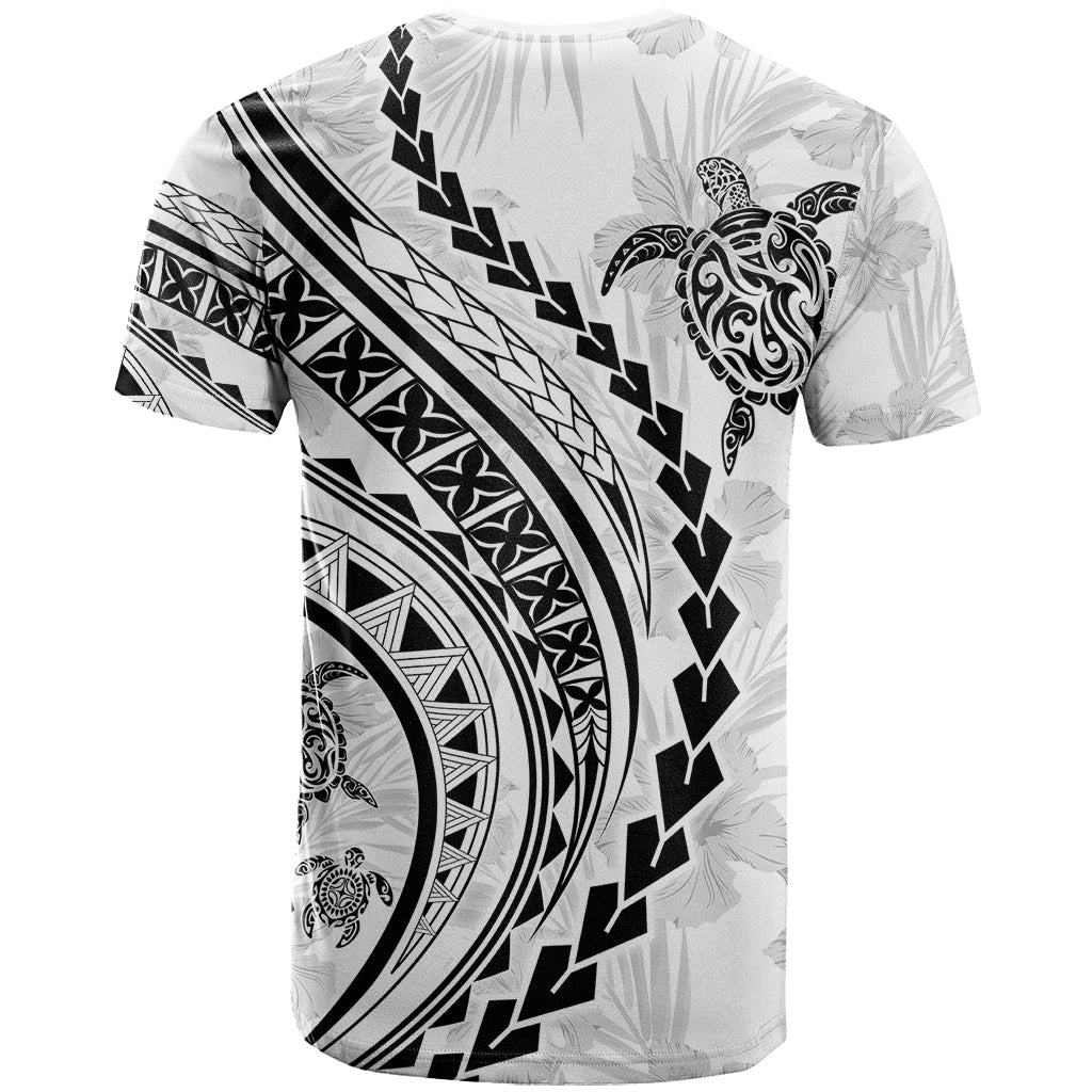 Polynesian Pride T-Shirt Turtle Hibiscus Luxury Style - White Graphic Tee