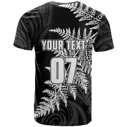 Personalised New Zealand Rugby T-Shirt World Cup Silver Fern Champions Graphic Tee