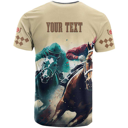 Kentucky Horse Racing 151st Personalized T-Shirt Derby Watercolor Style - Cream Graphic Tee