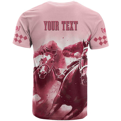Kentucky Horse Racing 151st Personalized T-Shirt Derby Watercolor Style - Pink Graphic Tee