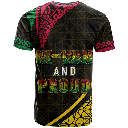 Personalised Vanuatu T-Shirt Melanesian Sand Drawing Mixed - Ni Van and Proud Graphic Tee