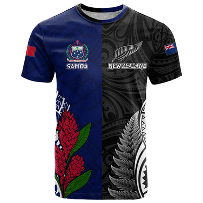 Personalised New Zealand Vs Samoa Rugby T-Shirt Go Champions Graphic Tee