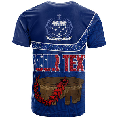 Personalised Samoa Independence Day T-Shirt Kava And Ula Fala Sail With Faith Graphic Tee