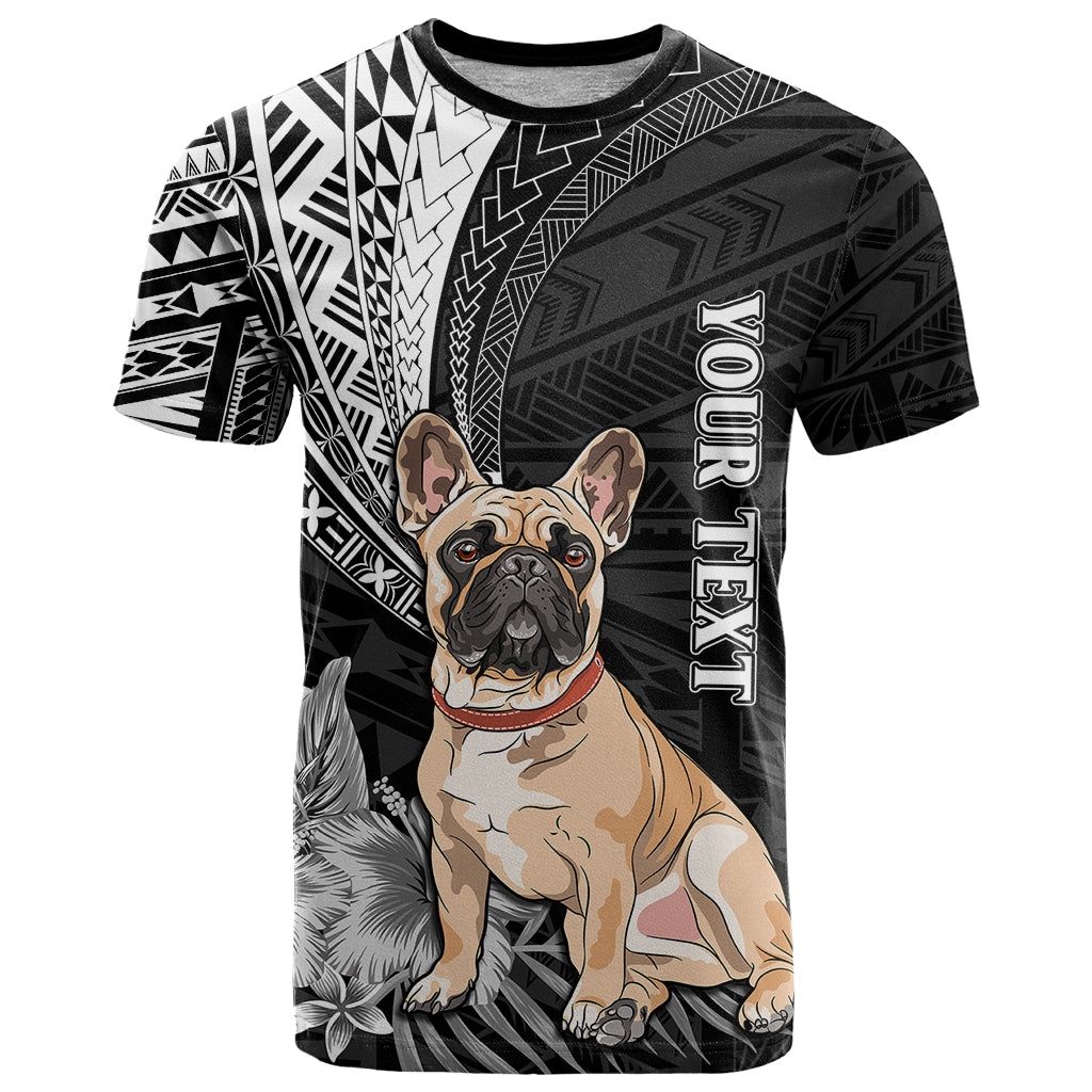 Personalised Polynesian T-Shirt Bulldog With Polynesian Patterns Graphic Tee