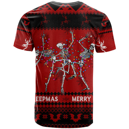 Christmas T-Shirt Jolly Skull Merry Creepmas Graphic Tee