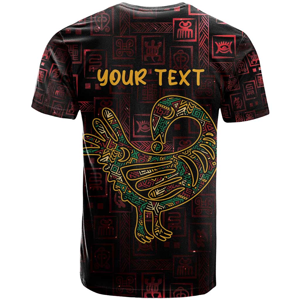 Africa Adinkra Symbol T-Shirt Sankofa Bird - Cosmic Red Graphic Tee