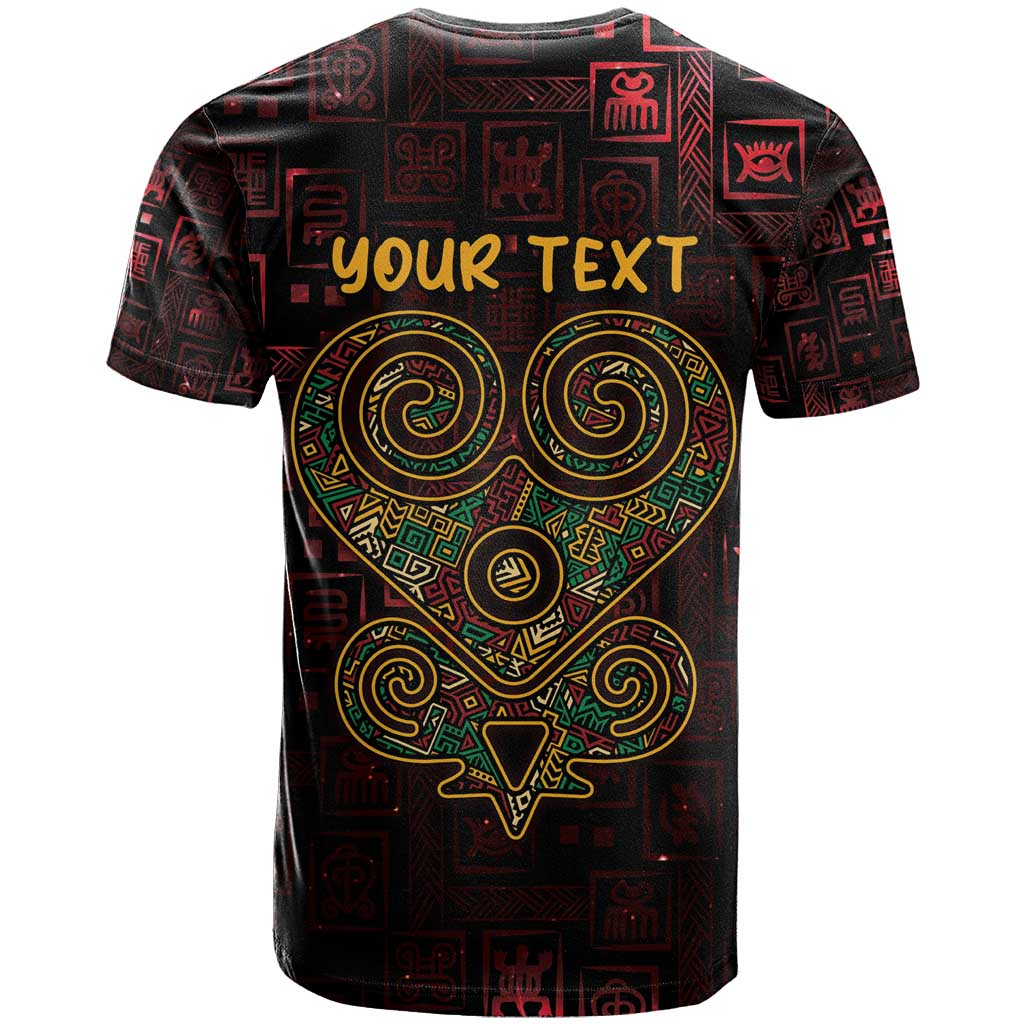 Africa Adinkra Symbol T-Shirt Sankofa Heart - Cosmic Red Graphic Tee