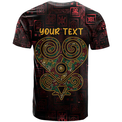 Africa Adinkra Symbol T-Shirt Sankofa Heart - Cosmic Red Graphic Tee