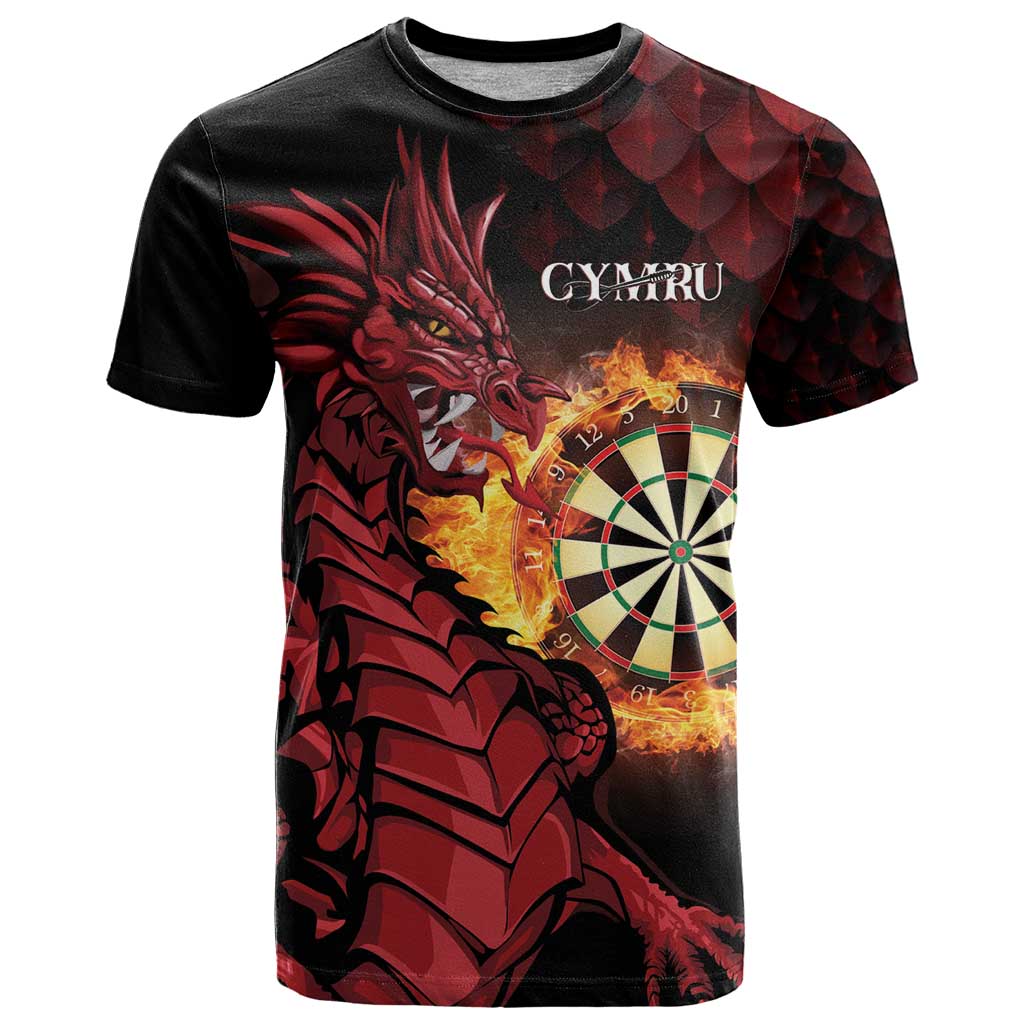 Wales Darts Personalised T-Shirt Red Dragon Cymru Am Byth Graphic Tee