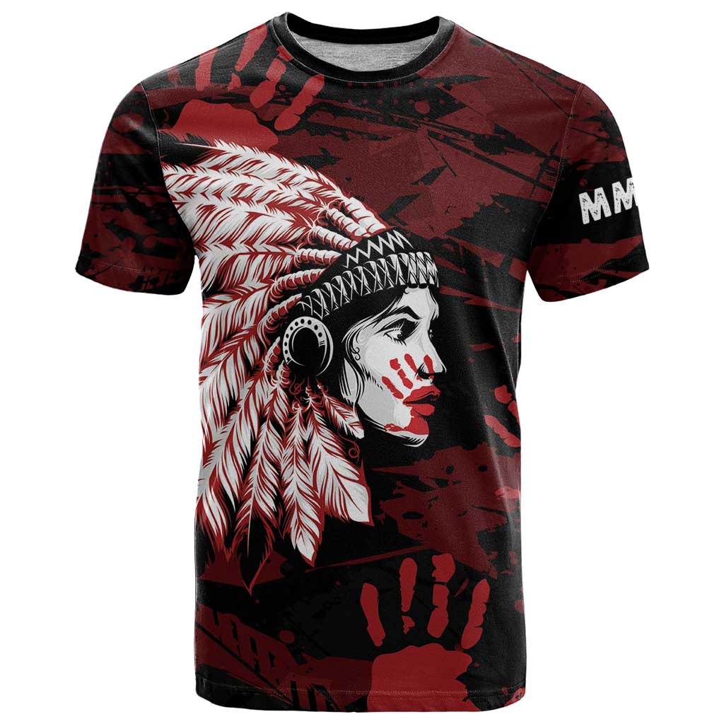 Native American MMIW T-Shirt Red Handprint Grunge Style Graphic Tee
