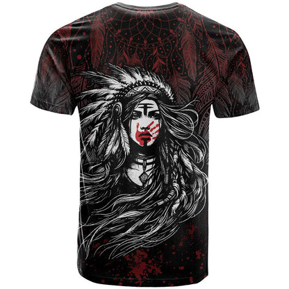 Native American MMIW Red Handprint T-Shirt Dreamcatcher Graphic Tee
