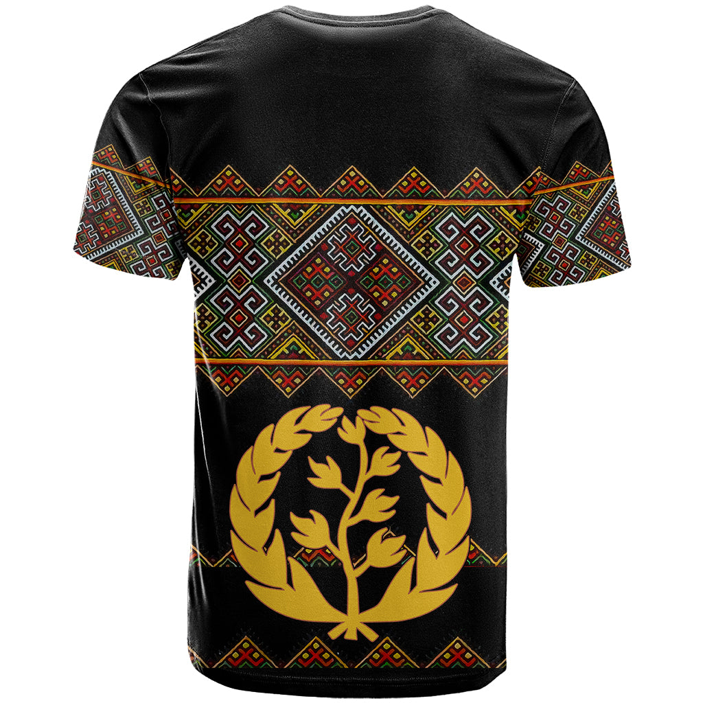 Eritrea T-Shirt Tilet Mix Eritrean Cross Black Graphic Tee