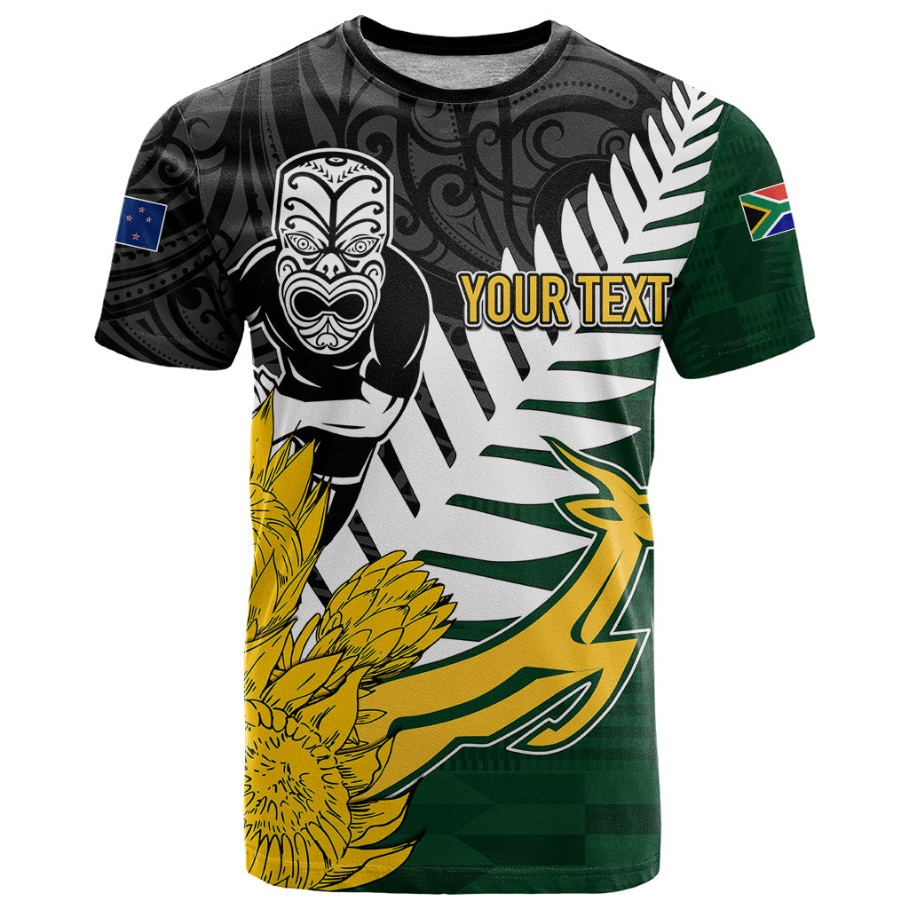Personalised New Zealand Vs South Africa Rugby T-Shirt Rivals - Tribal Style Graphic Tee