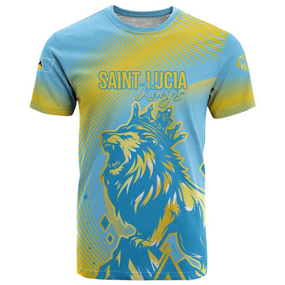 Saint Lucia Cricket Personalized T-Shirt The Roaring King Graphic Tee