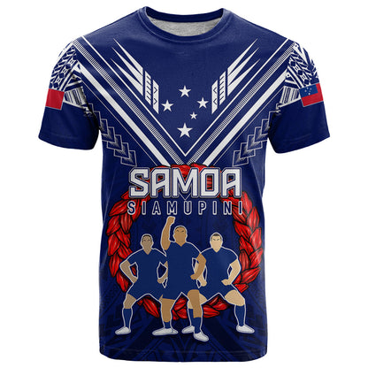 Personalised Samoa Rugby T-Shirt World Cup Siamupini Siva Tau Graphic Tee