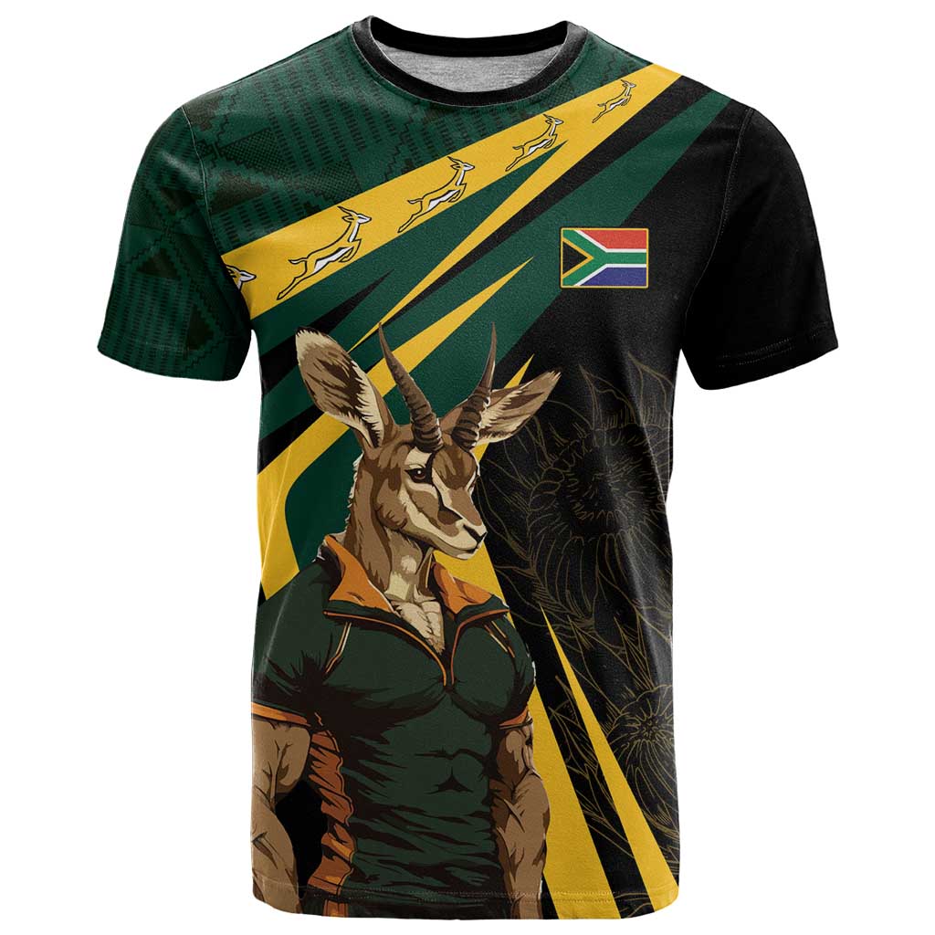 South Africa Personalised T-Shirt Springbok Mascot Dynamic Graphic Tee