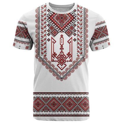 Ukraine Vyshyvanka Inspired Patterns T-Shirt White Graphic Tee