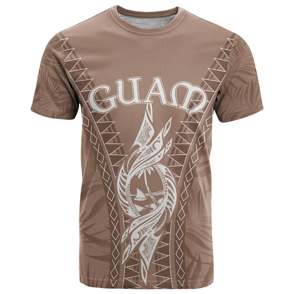 Personalised Guam T-Shirt Chamoro Latte Stone Mix Tropical - Brown Graphic Tee