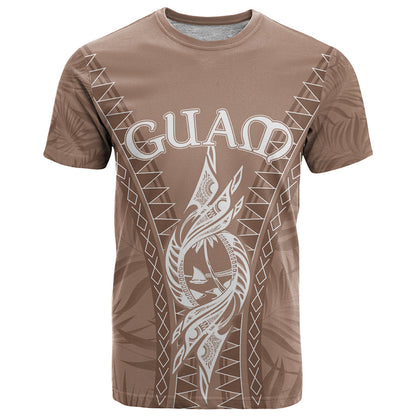 Personalised Guam T-Shirt Chamoro Latte Stone Mix Tropical - Brown Graphic Tee