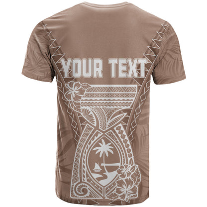 Personalised Guam T-Shirt Chamoro Latte Stone Mix Tropical - Brown Graphic Tee