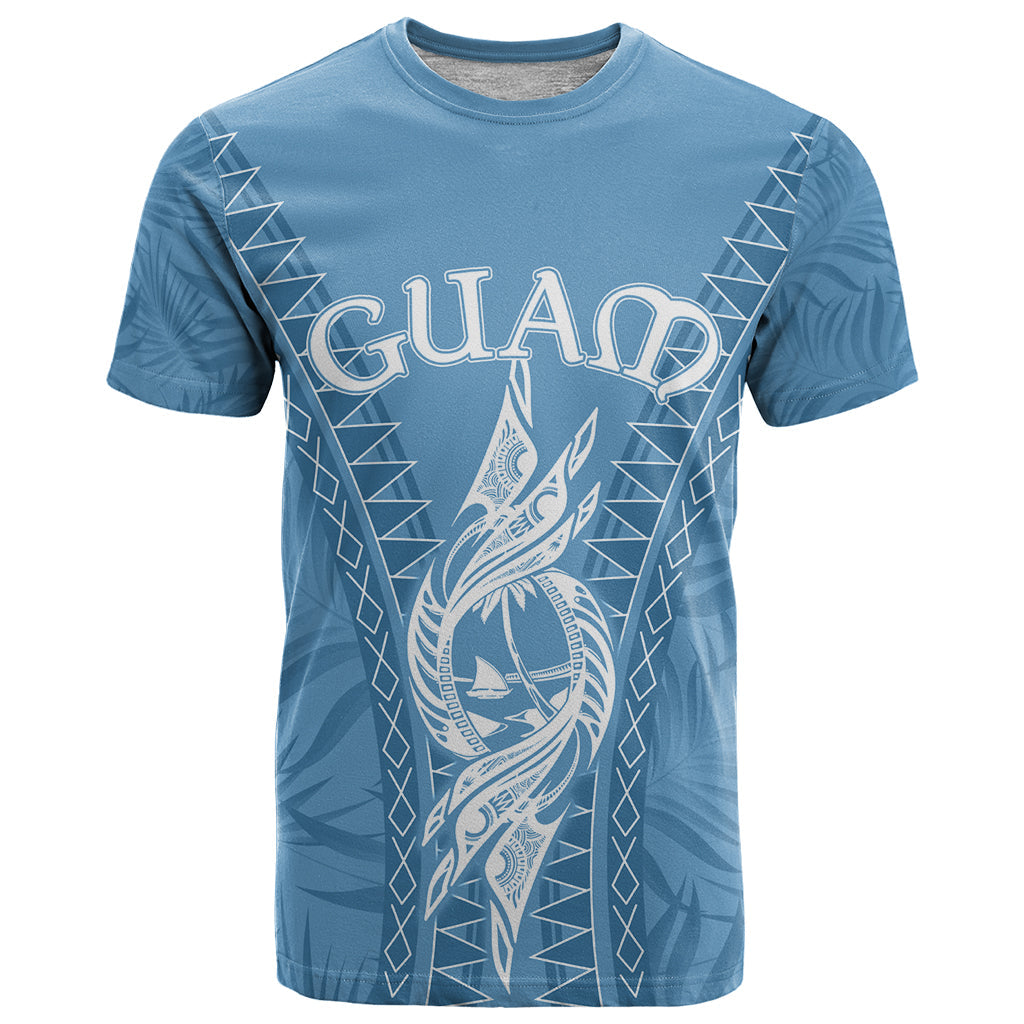 Personalised Guam T-Shirt Chamoro Latte Stone Mix Tropical - Blue Graphic Tee