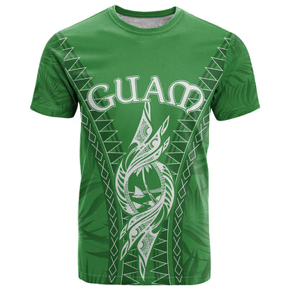 Personalised Guam T-Shirt Chamoro Latte Stone Mix Tropical - Green Graphic Tee