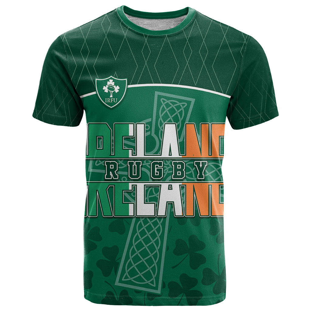 Personalised Ireland Rugby T-Shirt Celtic Cross Mix Shamrocks Graphic Tee