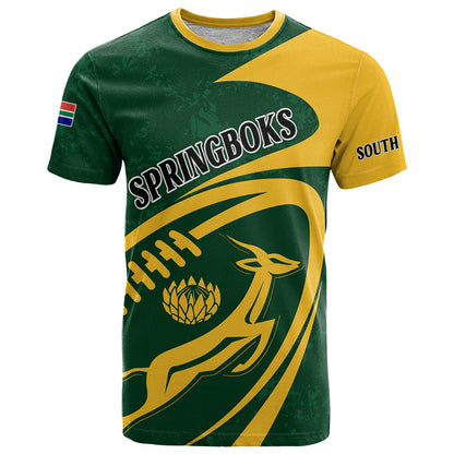 Personalised South Africa Rugby T-Shirt Bokke Champions Sporty Dynamics Graphic Tee