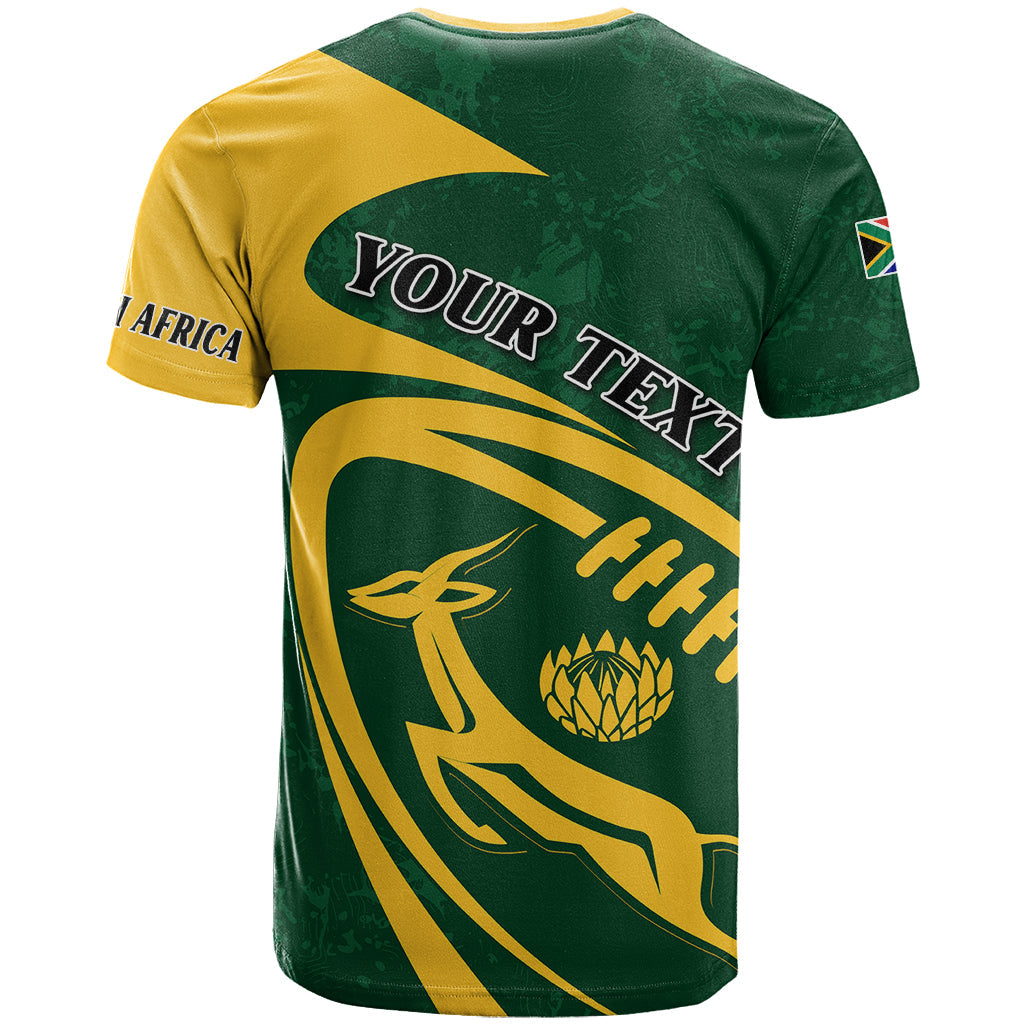 Personalised South Africa Rugby T-Shirt Bokke Champions Sporty Dynamics Graphic Tee