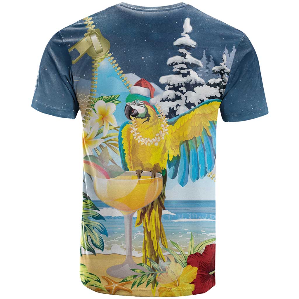 Funny Tropical Christmas T-Shirt Tis The Season To Get Tipsy Graphic Tee
