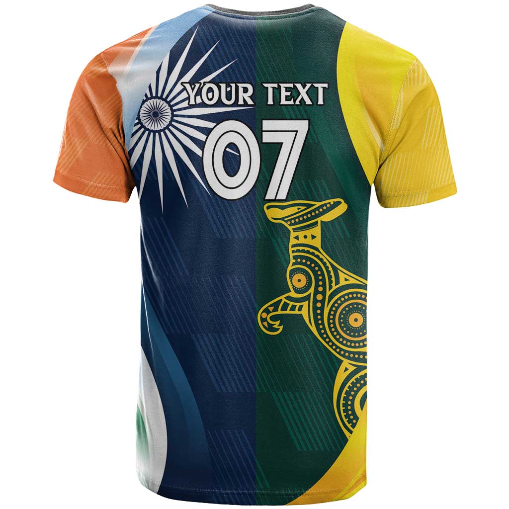 Custom India and Australia Cricket T-Shirt Special Half-Half Mix Graphic Tee