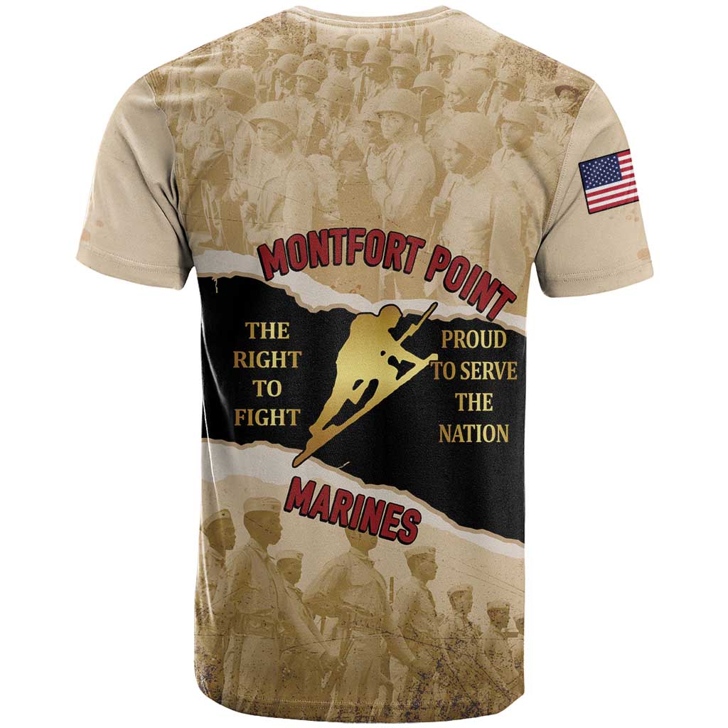Montfort Point Marines T-Shirt African American First To Fight Prejudice Graphic Tee